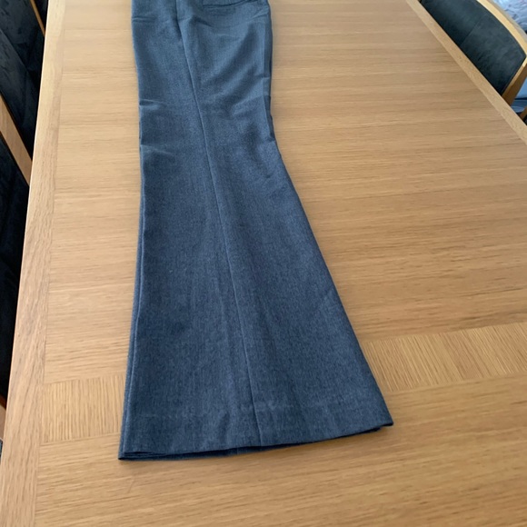 Theory Tailored Grey Wool Pants with flare boot cut. Purchased at Holt Renfrew. - Picture 4 of 7